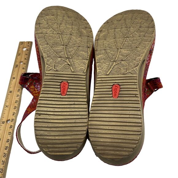 Wolky Sandals Women's Sz 42 Fantasy Red Pink Mulitcolor Comfort Hook Loop - Picture 8 of 16